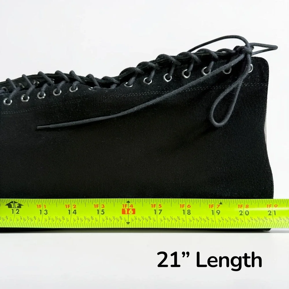 Aldo Black Suede Over The Knee Lace Up Boots Block Heel Lug Sole Womens Size 7